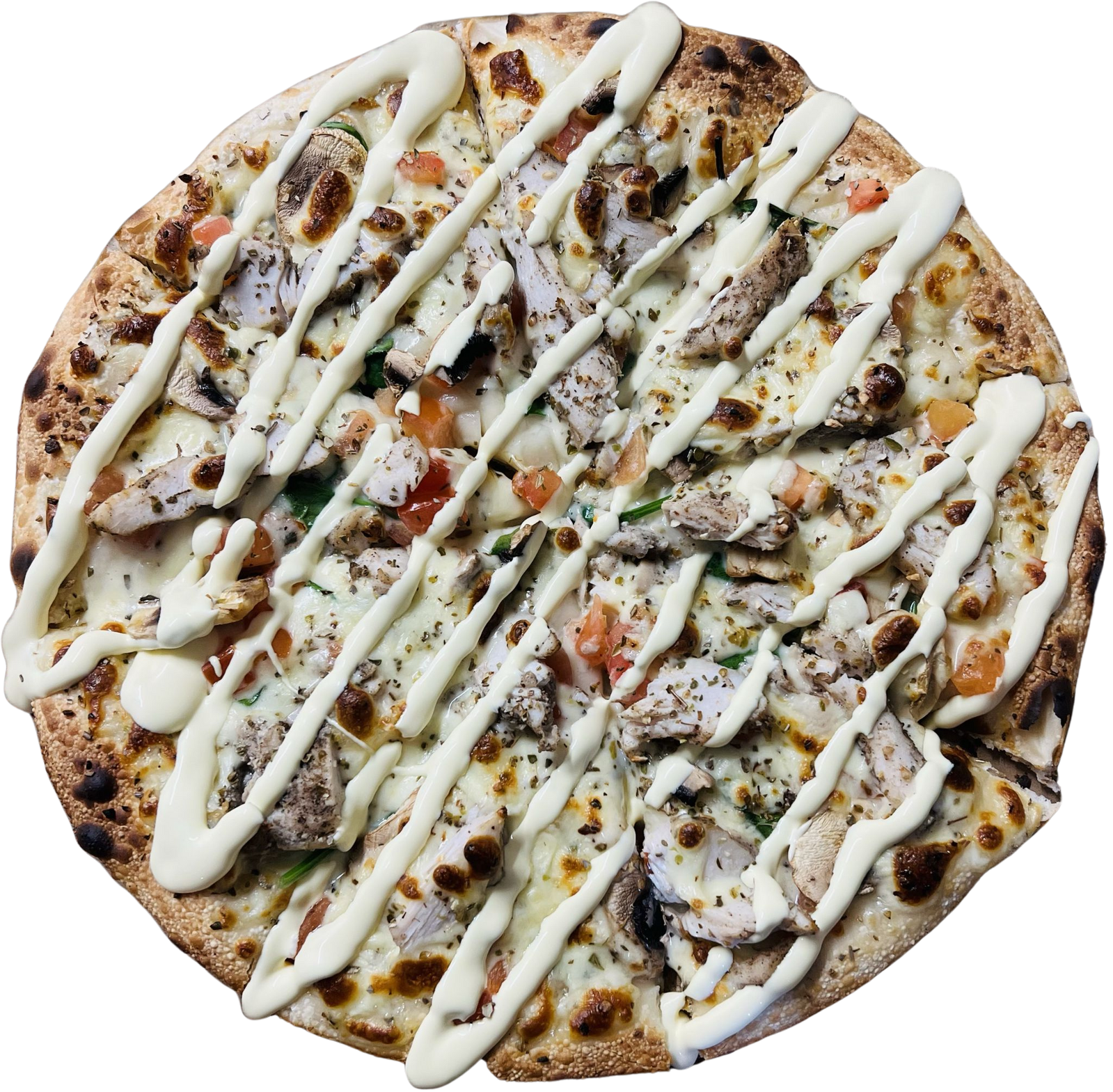Freshly made pizza